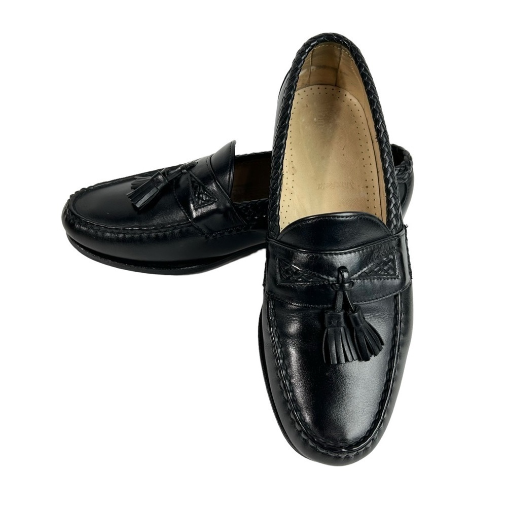 Allen Edmonds Men's Loafers Size 10 3E Maxfield Black Leather Tassel Dress Shoes